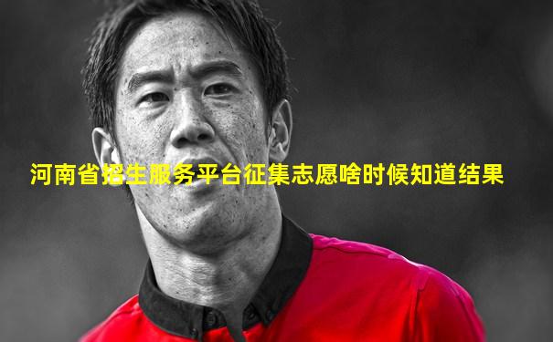 河南省招生服务平台征集志愿啥时候知道结果